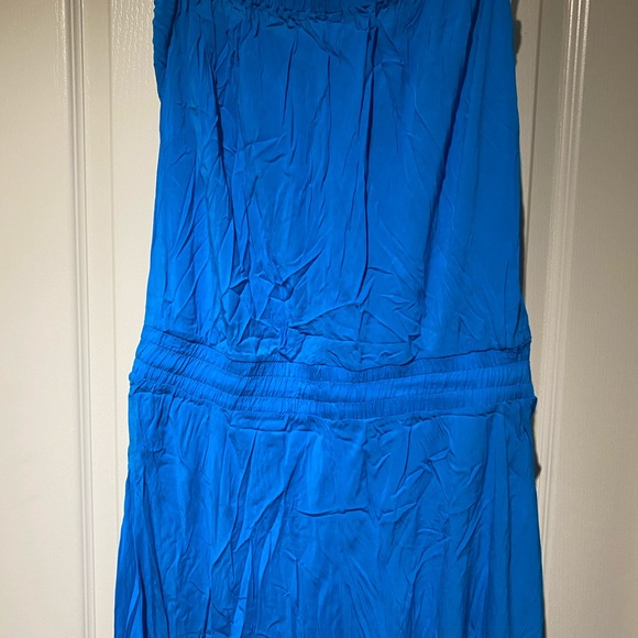 elan - Long Blue Strapless Maxi Dress - Picture 3 of 12